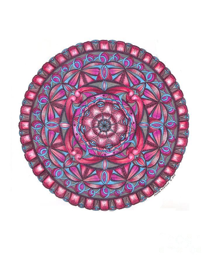 Mandala Drawing - Temple Ceiling by Sharon Andrews