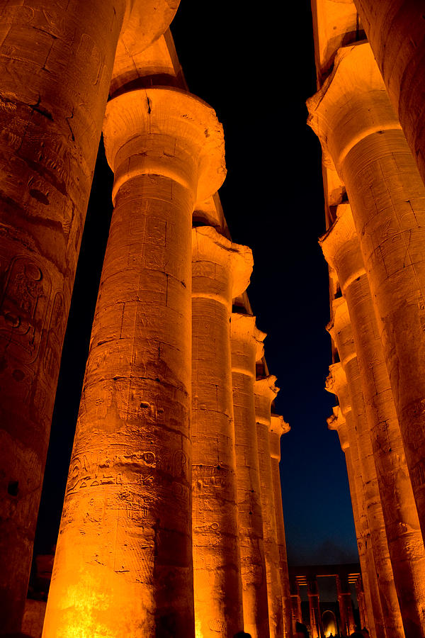 Temple Columns at Night Photograph by James Gay