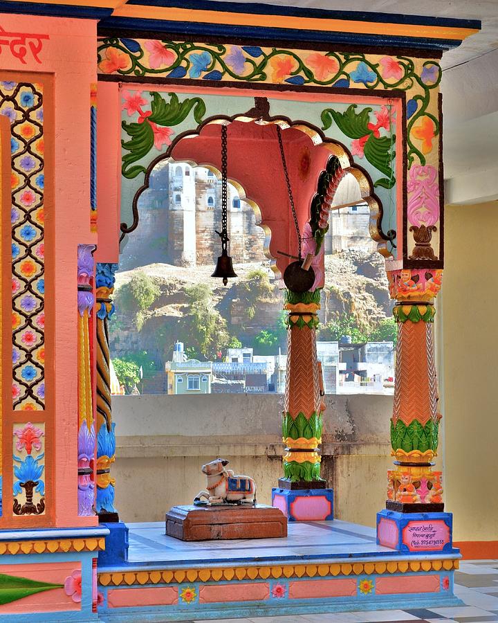 Colorful Temple Entrance - Omkareshwar India Photograph by Kim Bemis