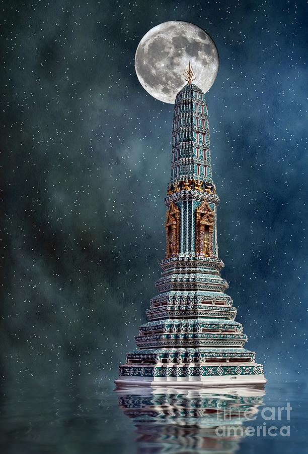 Temple Moon Photograph by Shirley Mangini