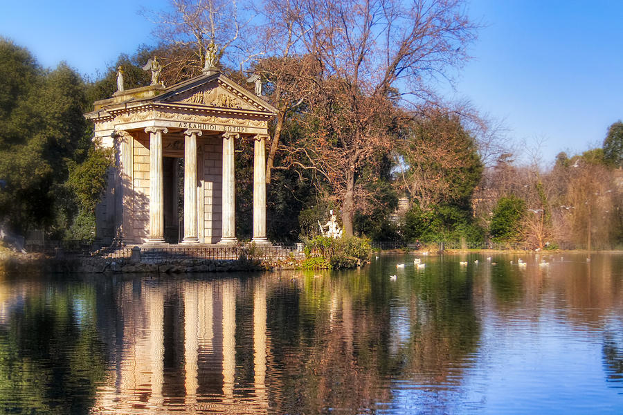 Temple of Aesculapius in Villa Borghese - Rome Photograph by Mark Tisdale