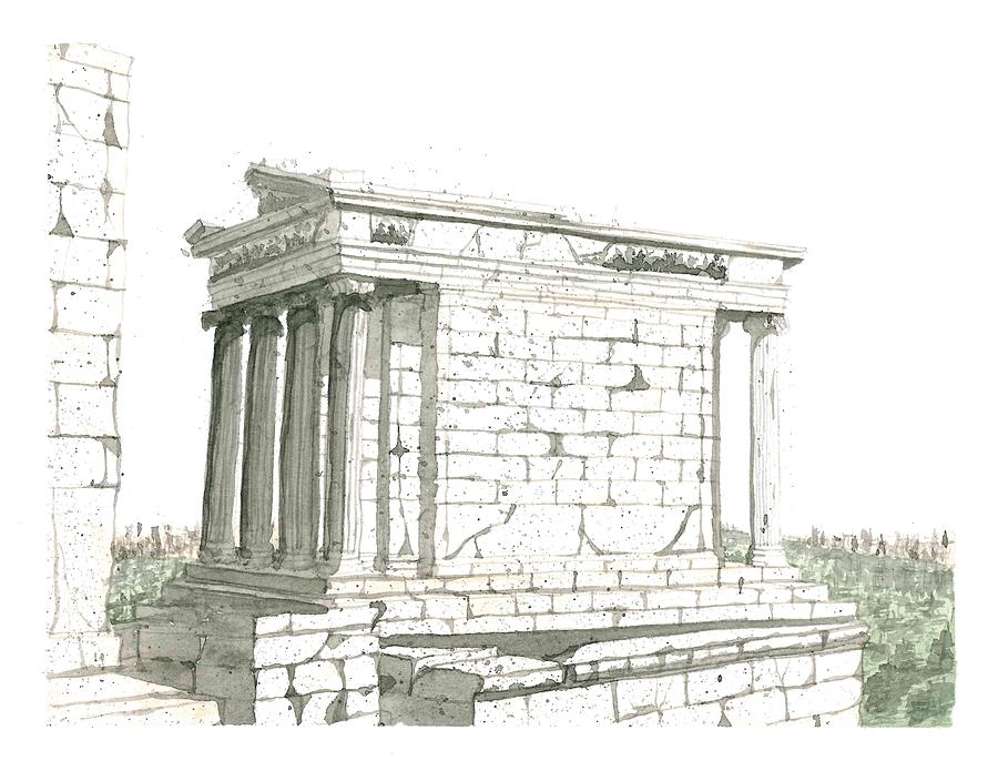 Greek Painting - Temple of Nike by Calvin Durham