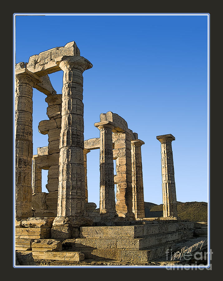Temple of Poseidon cape Sounion in Attica Greece Print Photograph by Art by Magdalene