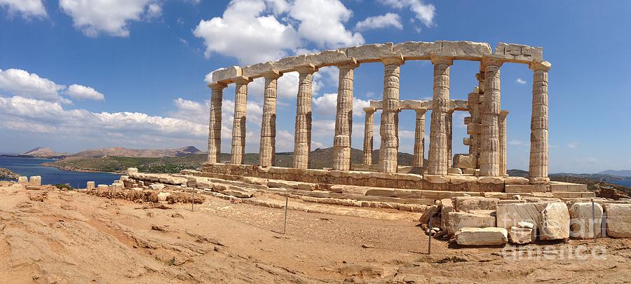 Temple of Poseidon Panoramic Photograph by Denise Railey