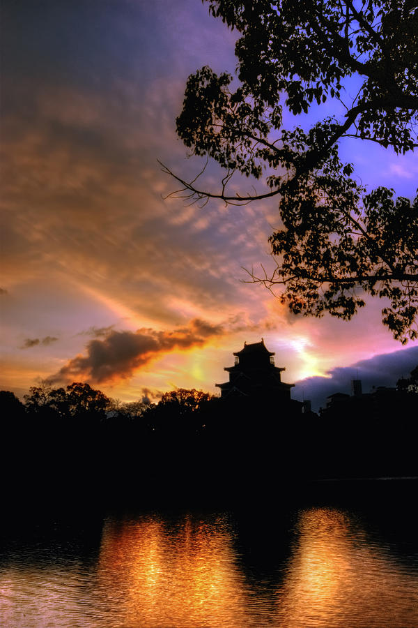 A Temple Sunset Japan Photograph by John Swartz