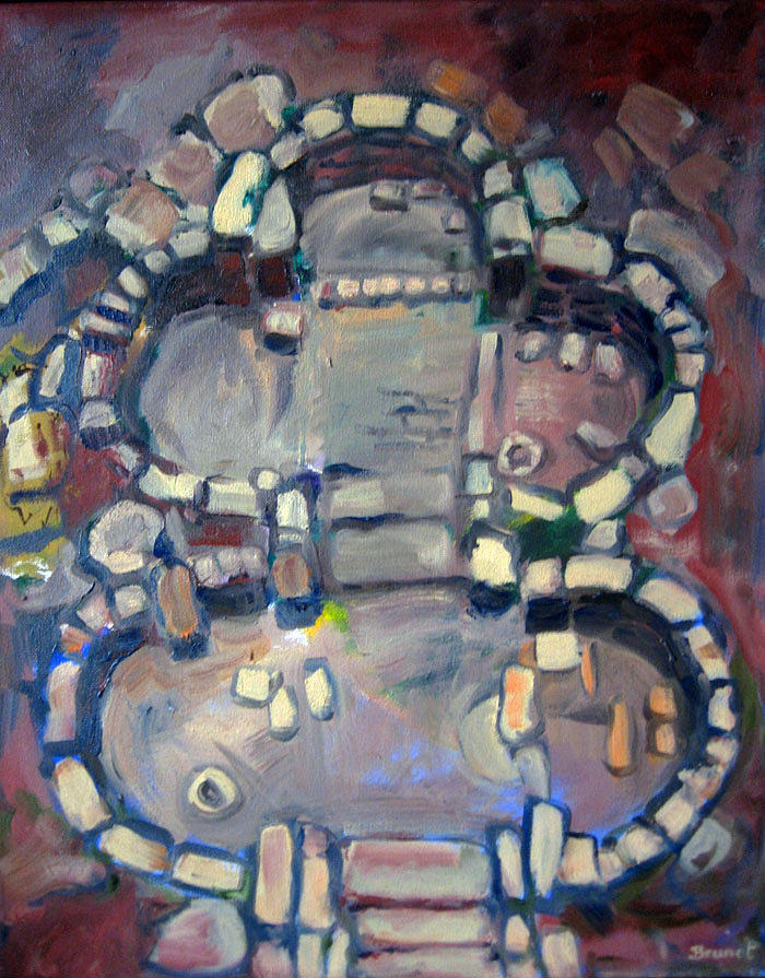 Malta Painting - Temple Site by Sophie Brunet