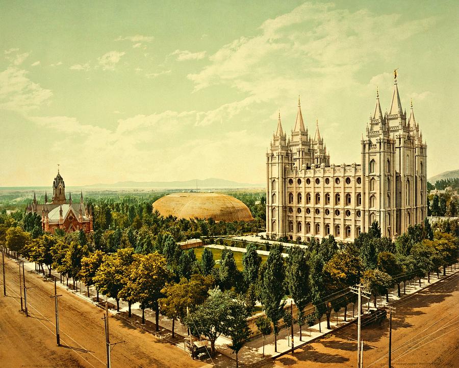 Temple Square Church Salt Lake City 1899 Photograph by Movie Poster Prints