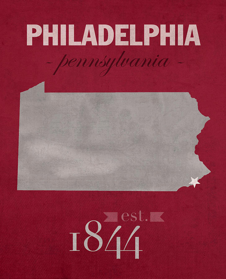 Temple University Owls Philadelphia Pennsylvania College Town State Map Poster Series No 103 Mixed Media by Design Turnpike