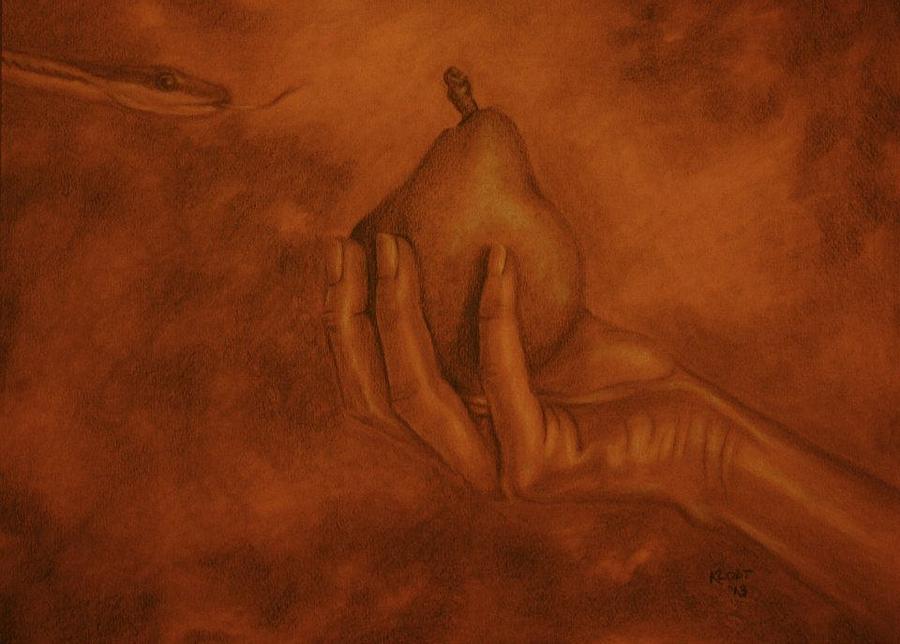 Genesis Drawing - Temptation of Eve by Jered Klodt