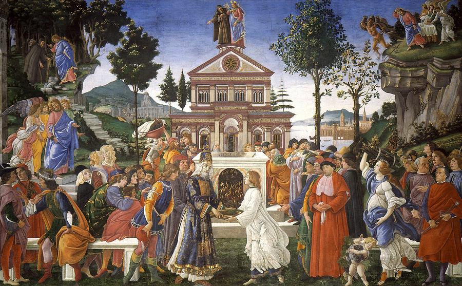 Sandro Botticelli Painting - Temptations of Christ by Sandro Botticelli