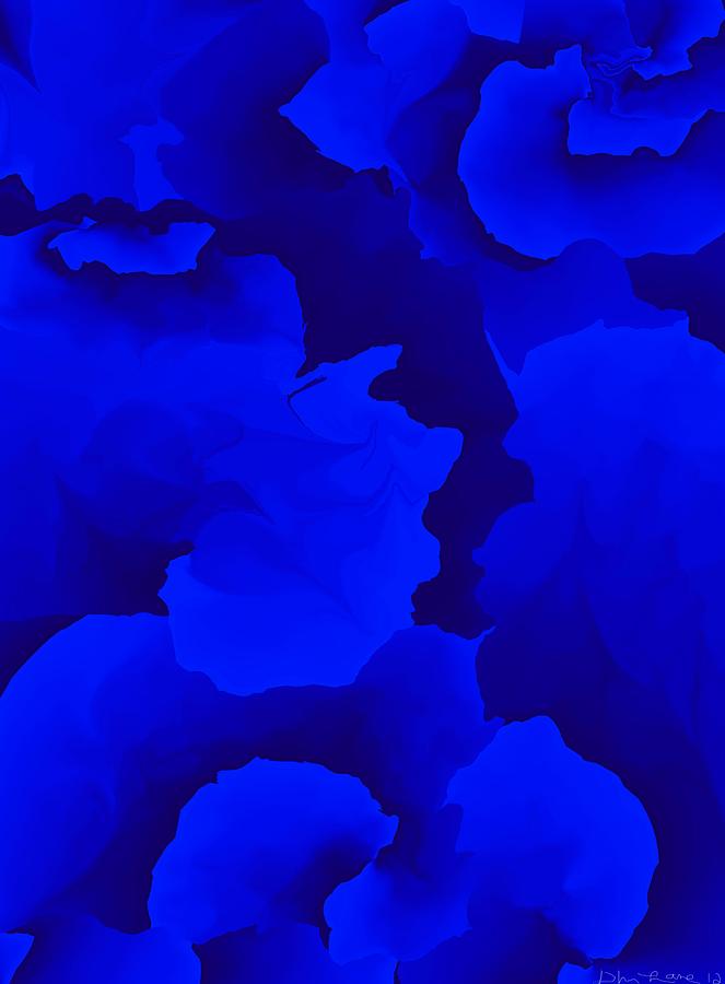 Ten Minute Floral in Blue 122612 Digital Art by David Lane