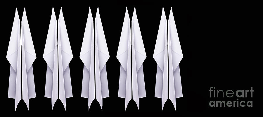 Abstract Photograph - Ten Paper Airplanes by Edward Fielding