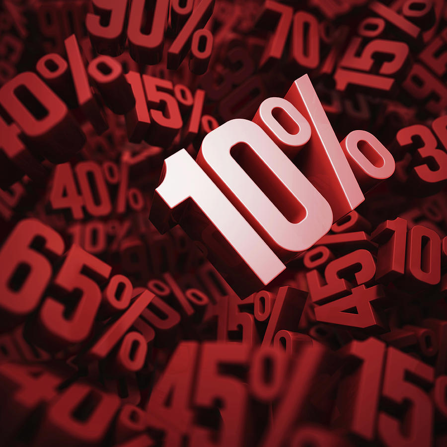Ten Per Cent Discount Photograph by Science Photo Library Ten Per Cent Discount Photograph by Science Photo Library