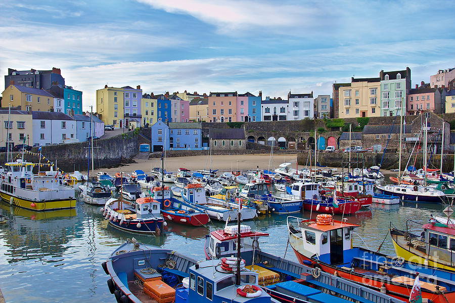 Tenby Harbor Morning Colors Photograph by Jeremy Hayden
