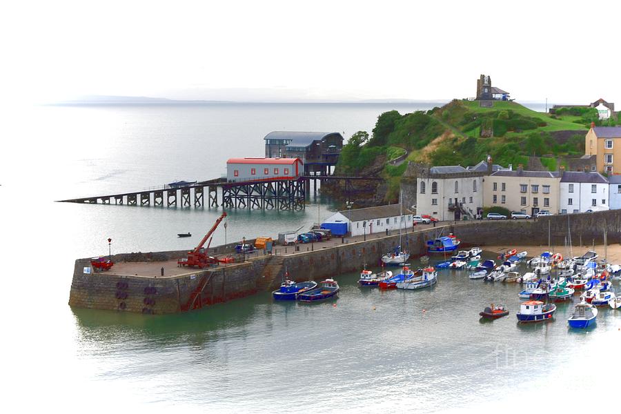 Tenby Harbour and Castle Hill Photograph by Jeremy Hayden