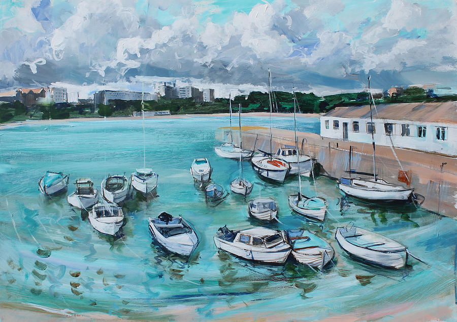 Boat Painting - Tenby Harbour by David Pott