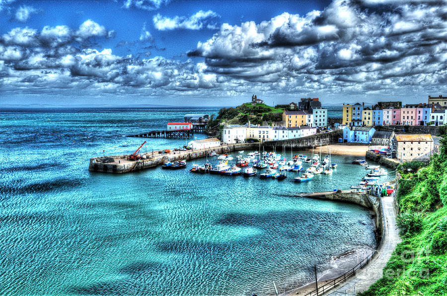 Tenby Harbour Painterly Photograph by Steve Purnell