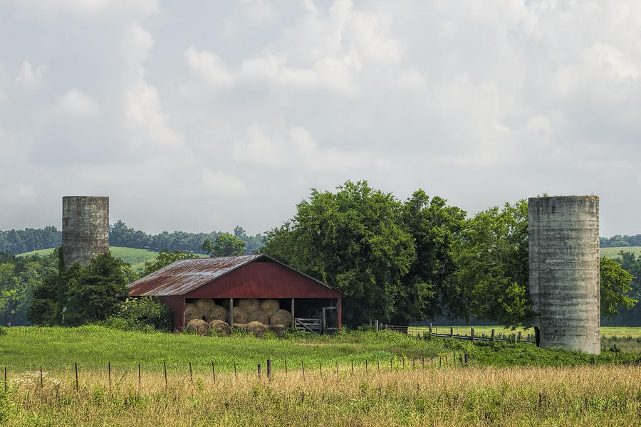 Tennesse Barn and Silos Photograph by Kathy Clark