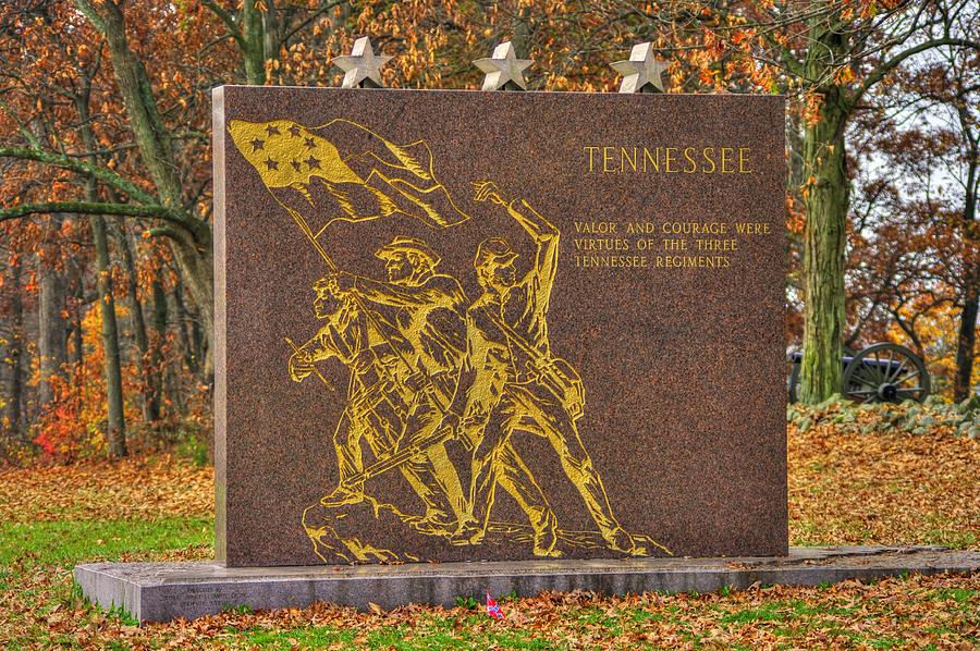 Tennessee at Gettysburg - Valor and Courage Were Virtues of the Three Tennessee Regiments Photograph by Michael Mazaika