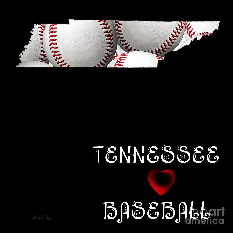 Tennessee Loves Baseball Digital Art by Andee Design