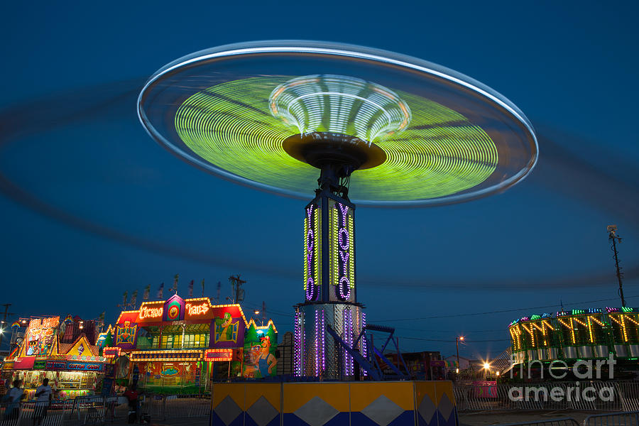 Tennessee State Fair Rides at Night I Photograph by Clarence Holmes