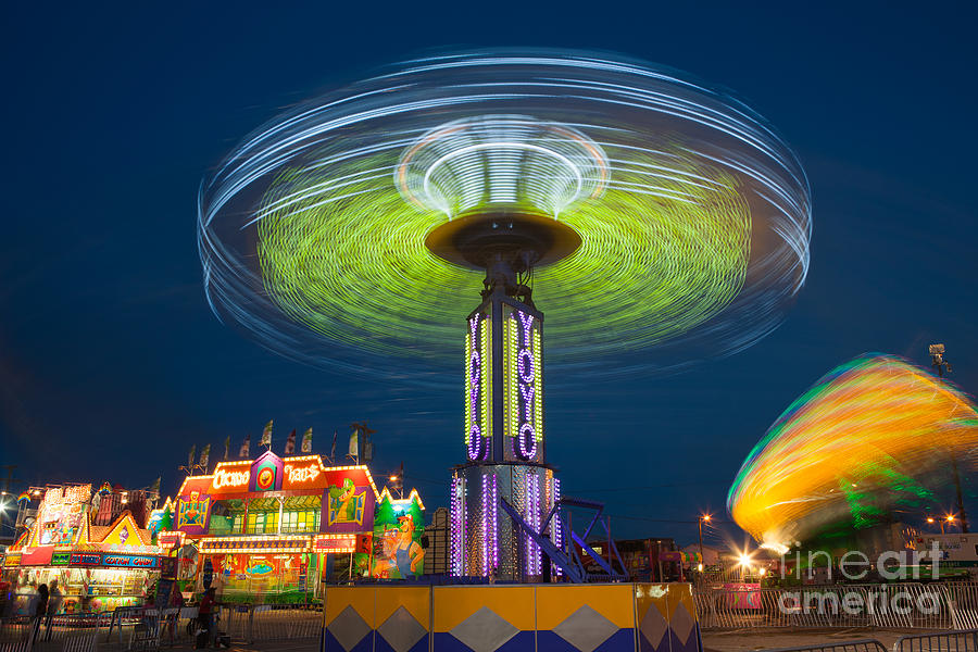 Tennessee State Fair Rides at Night II Photograph by Clarence Holmes
