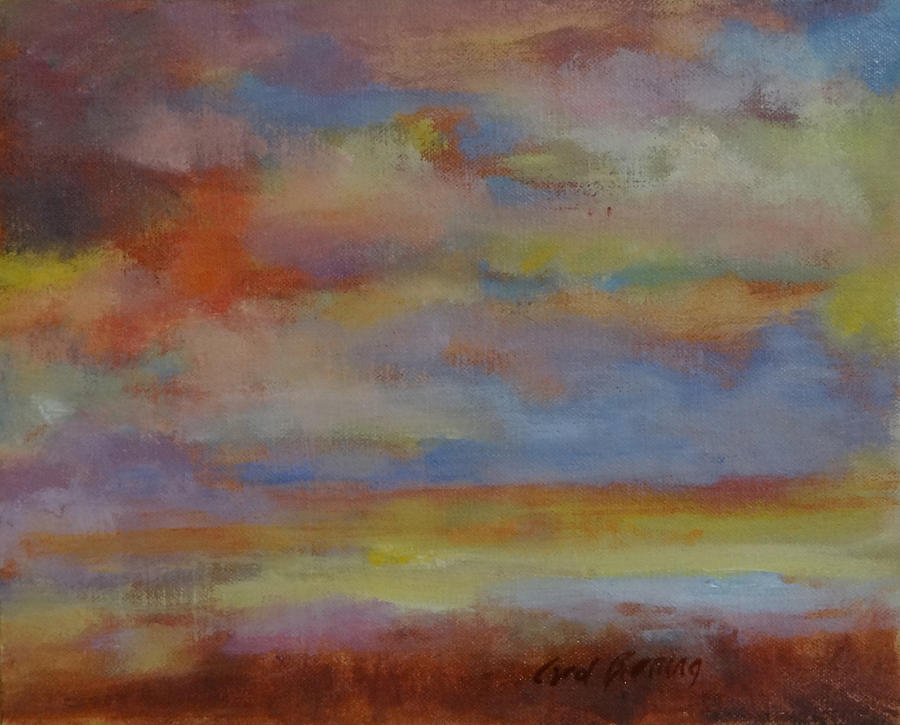 Sunset Painting - Tennessee Summer Sunset by Carol Berning