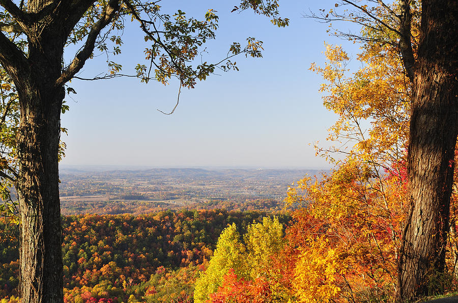 Tennessee Valley from Foothills Parkway West in Autumn Photograph by Darrell Young