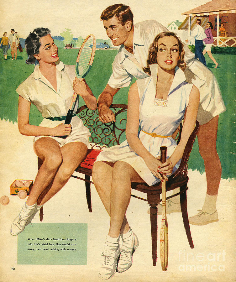 1950s Drawing - Tennis  1953 1950s Uk Maudson  Tennis by The Advertising Archives