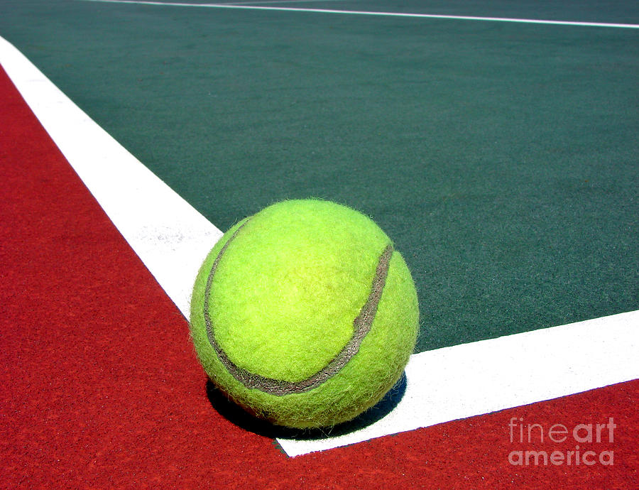 Tennis Photograph - Tennis Ball on Court by Olivier Le Queinec