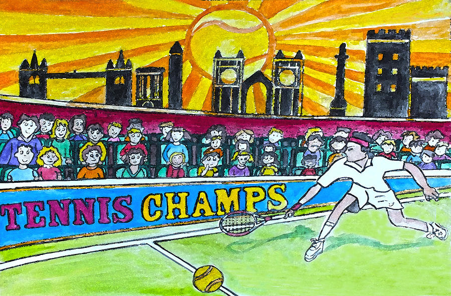 Tennis Champs Painting by Monica Engeler