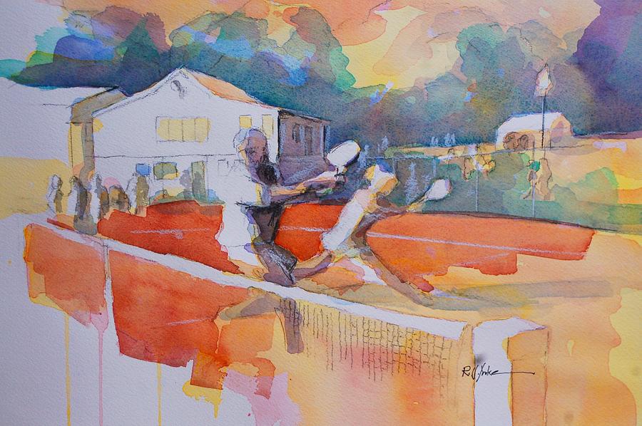 Tennis Court Painting - Tennis Club by Robert Yonke Tennis Court Painting - Tennis Club by Robert Yonke