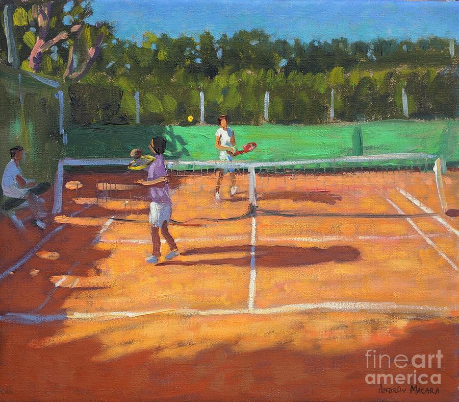 Tennis practice Painting by Andrew Macara Pixels