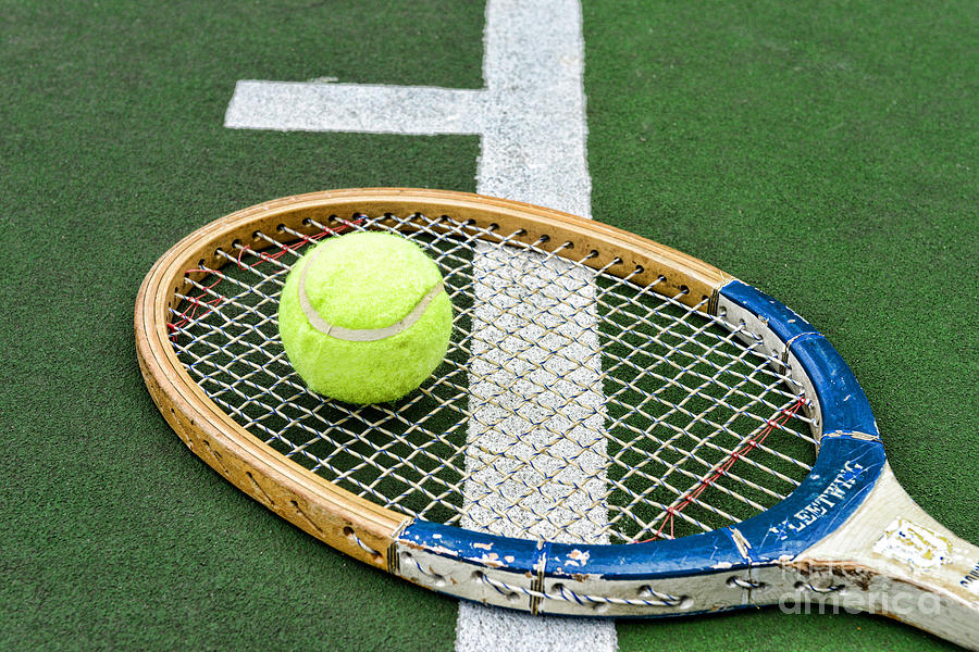 Tennis - Wooden Tennis Racquet Photograph by Paul Ward