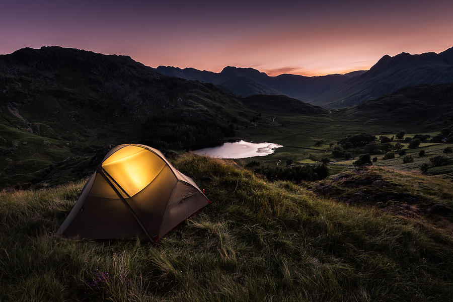 Tent at Dusk in English Lake District Photograph by Rich Jones Photography