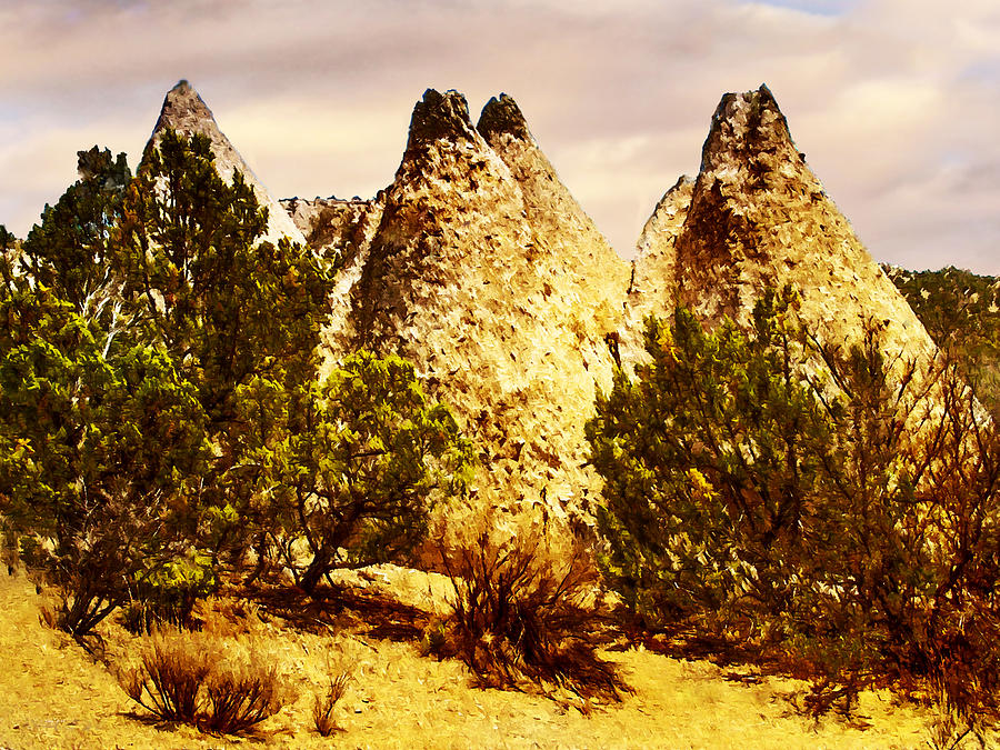 Landscape Painting - Tent Rocks National Monument by Bob and Nadine Johnston