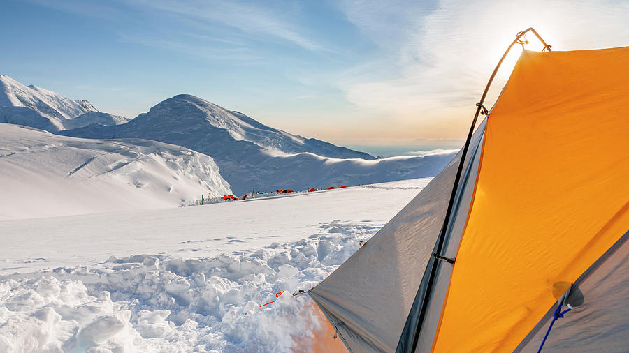 Tents At Kahiltna Glacier Camp, Denali Photograph by Andrew Peacock ...