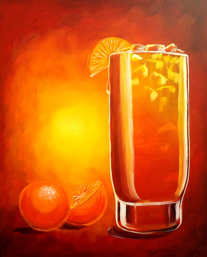 Food And Beverage Painting - Tequila Sunrise by Darren Robinson