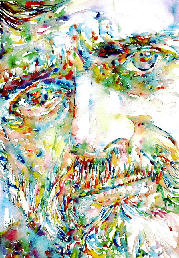 TERENCE MCKENNA watercolor portrait.1 Painting by Fabrizio Cassetta