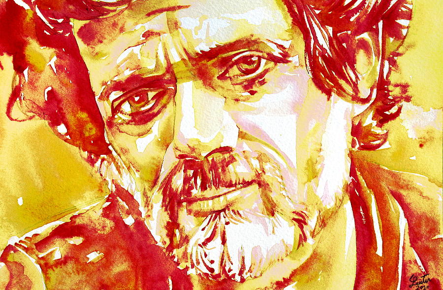 Terence Painting - TERENCE MCKENNA watercolor portrait.2 by Fabrizio Cassetta
