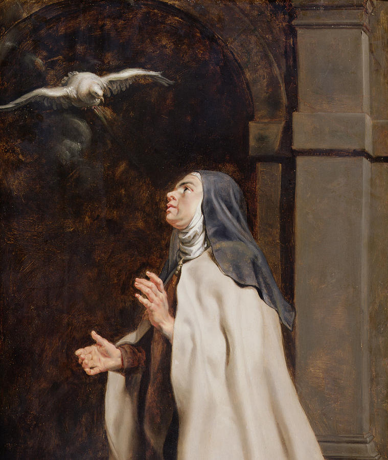 Dove Painting - Teresa Of Avilas Vision Of A Dove by Peter Paul Rubens