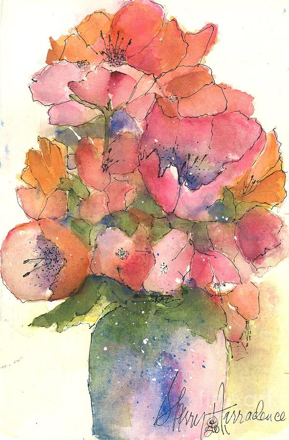 Teresas Flowers Painting by Sherry Harradence