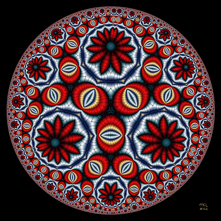 Terminal Eyes - A Hyperbolic Disk Digital Art by Manny Lorenzo