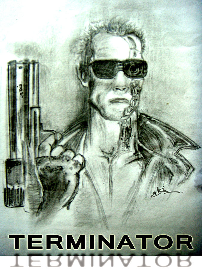 Terminator Drawing by Akhilesh Tripathi Fine Art America