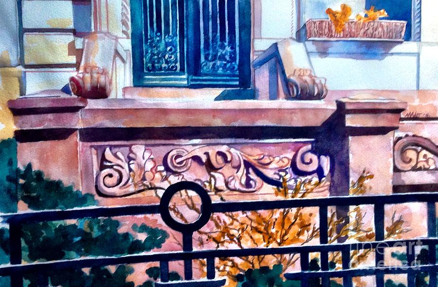 Terra Cotta and Iron Fence Painting by Nancy Wait