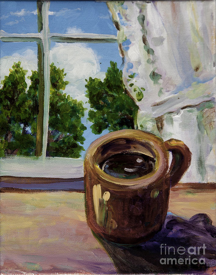 Terra Cotta Mug Painting by Cheryl E Adams