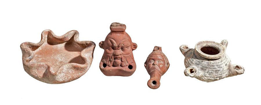Terra-cotta Oil Lamps Photograph by Photostock-israel