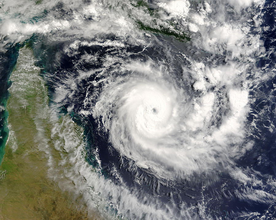 Terra satellite image of tropical cyclone Ingrid in Coral Sea Photograph by Science Photo Library - NASA