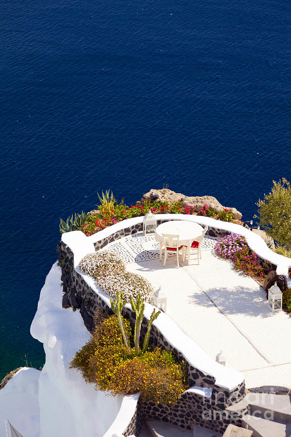 Terrace garden on the cliff Photograph by Aiolos Greek Collections