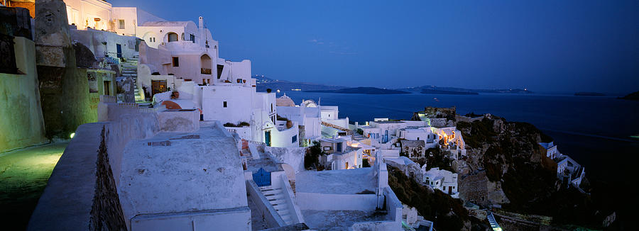 Architecture Photograph - Terrace Of The Buildings, Santorini by Panoramic Images
